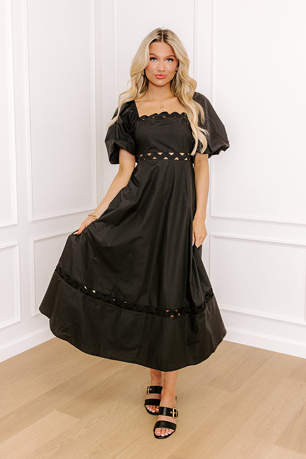 Ultimate Chic Margaritas Please Cut Out Midi Dress - Black