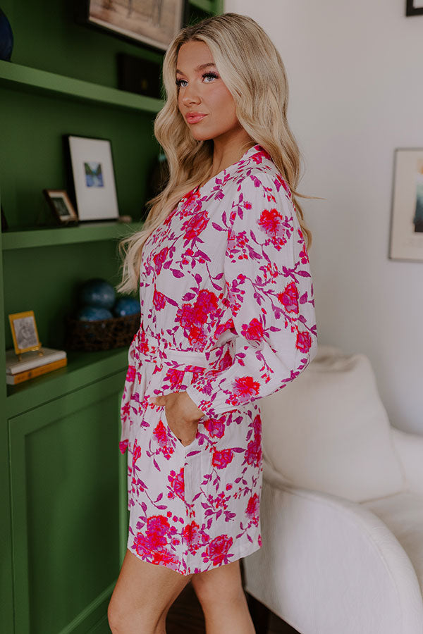 Ultimate Sweet Surprise Floral Romper in Hot Pink - Effortless Style & Comfort