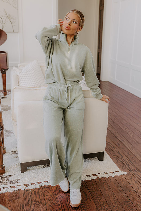 Ultimate Cozy Vintage Wash Pullover - Sage Green