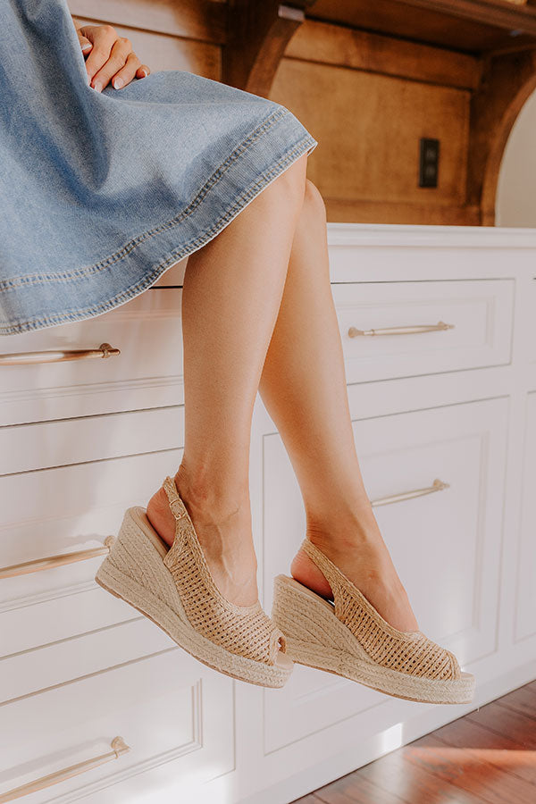 Premium Vivian Woven Wedge - Ultimate Comfort in Tan