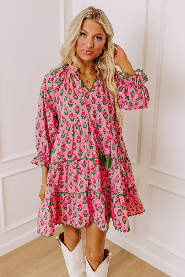 Ultimate Floral Mini Dress - Pink Playful Elegance