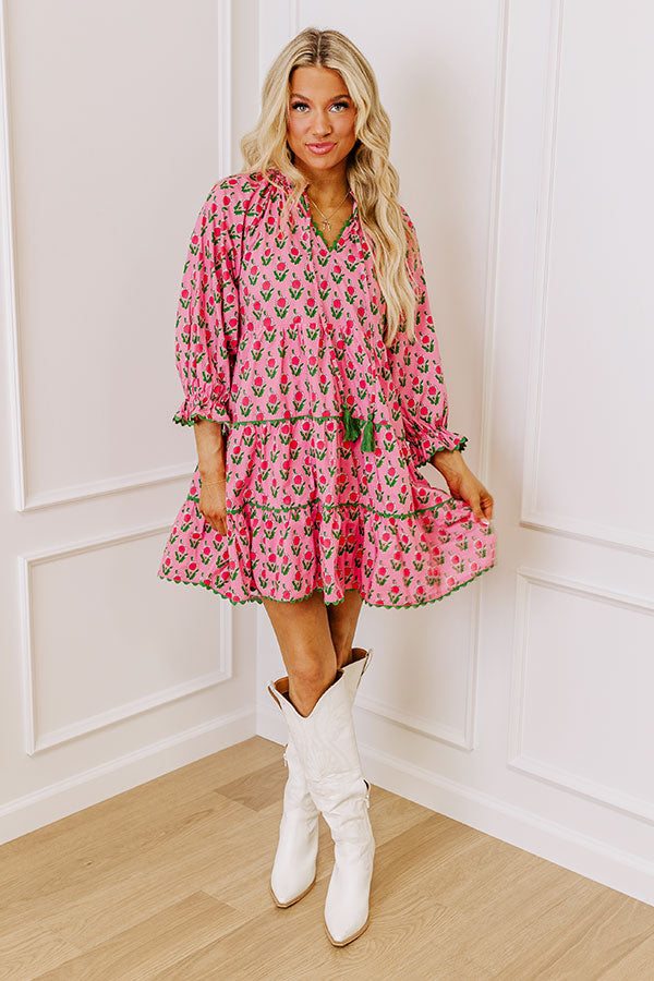 Ultimate Floral Mini Dress - Pink Playful Elegance