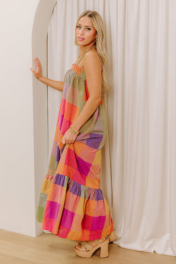 Premium Sedona Sunsets Color Block Midi Dress - Ultimate Summer Style