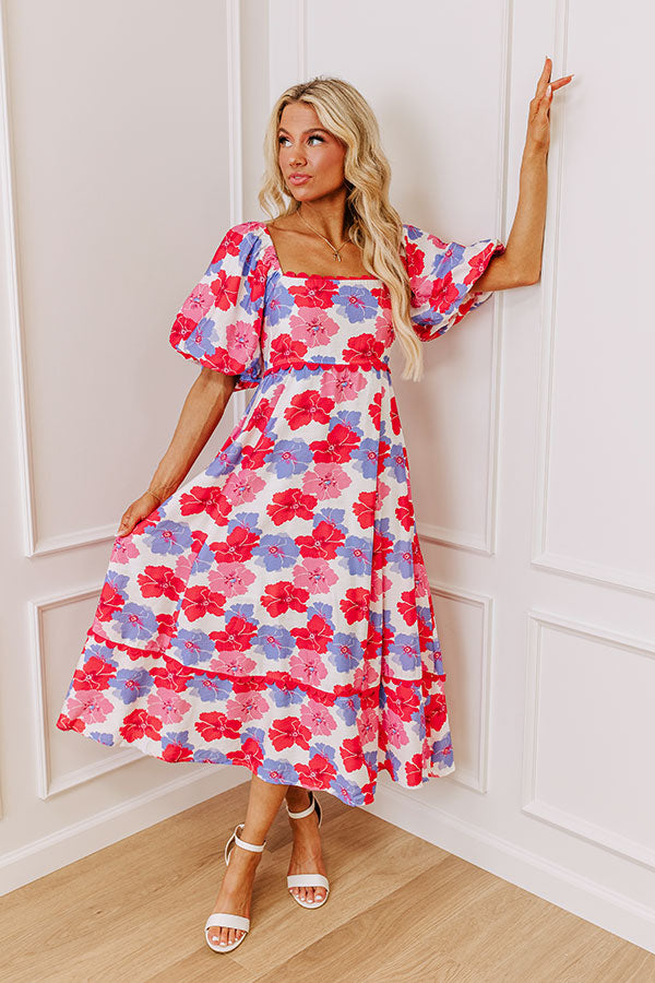 Premium Wildflower Dreams Midi Dress