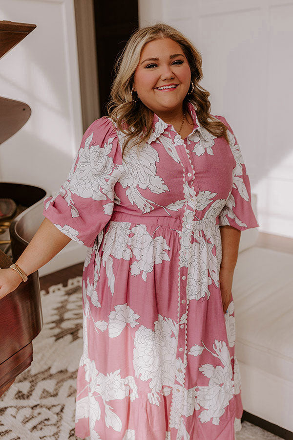 Ultimate Floral Midi Dress - Blush Curves Edition