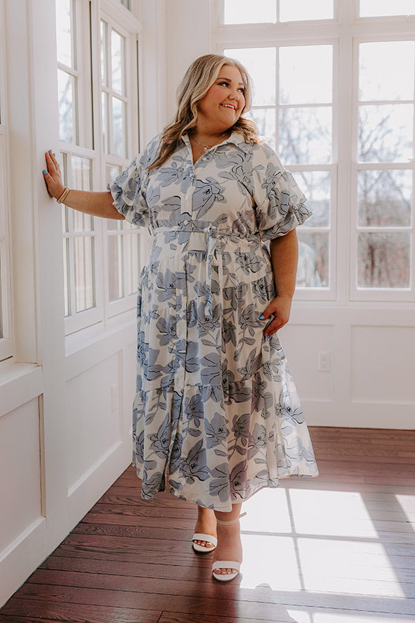 Premium Cherished Moments Floral Maxi Dress for Curves - Effortless Style & Comfort