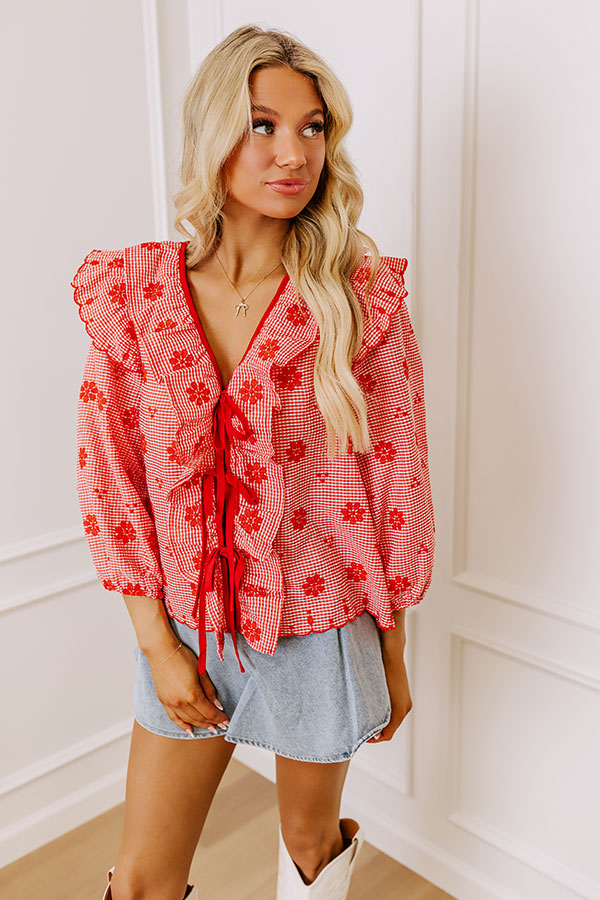 Ultimate Southern Belle Floral Embroidered Top - Premium Style