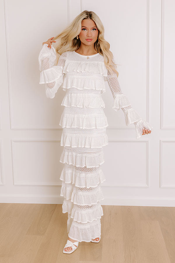 Ultimate Sweet Whispers Lace Tiered Maxi Dress