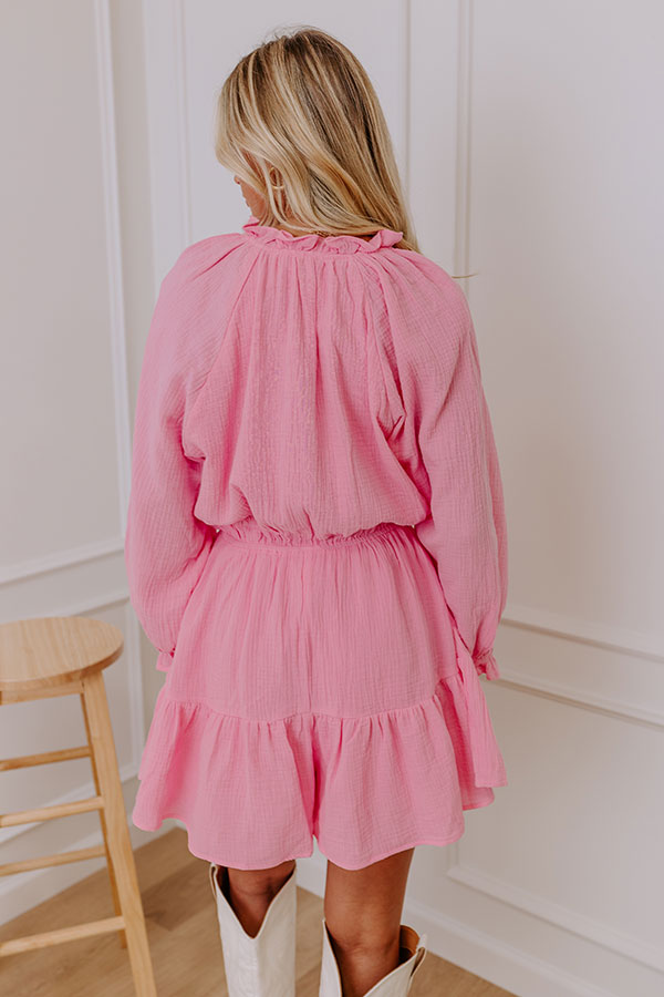 Premium Spring Fling Front Tie Romper - Effortless Pink Charm