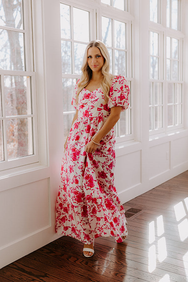 Ultimate Floral Maxi Dress - Hot Pink Elegance