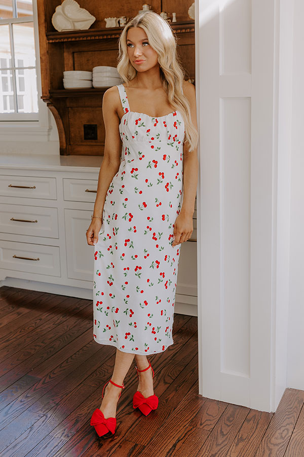 Premium Sweet Cherry Pie Midi Dress - Ultimate Summer Wardrobe Essential