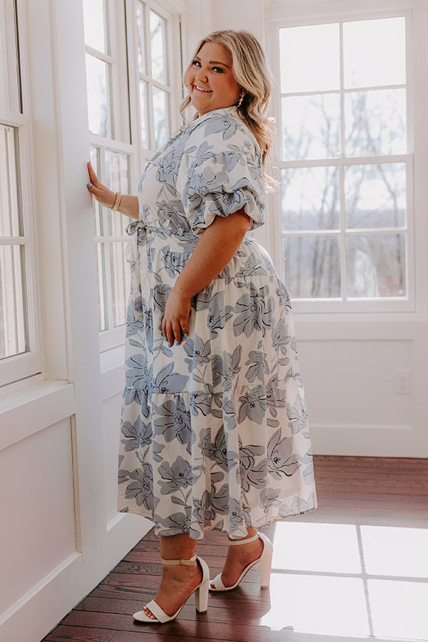 Premium Cherished Moments Floral Maxi Dress for Curves - Effortless Style & Comfort