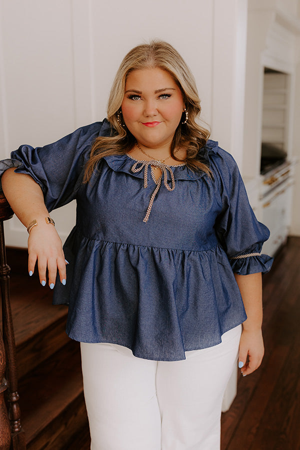 Ultimate Heartfelt Happiness Chambray Top