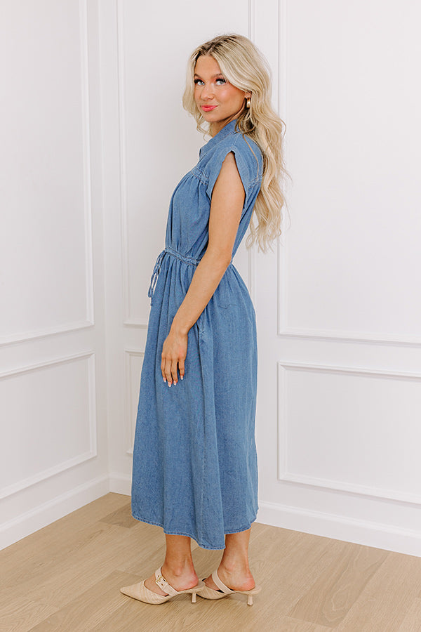 Ultimate Honeysuckle Dreams Chambray Midi Dress