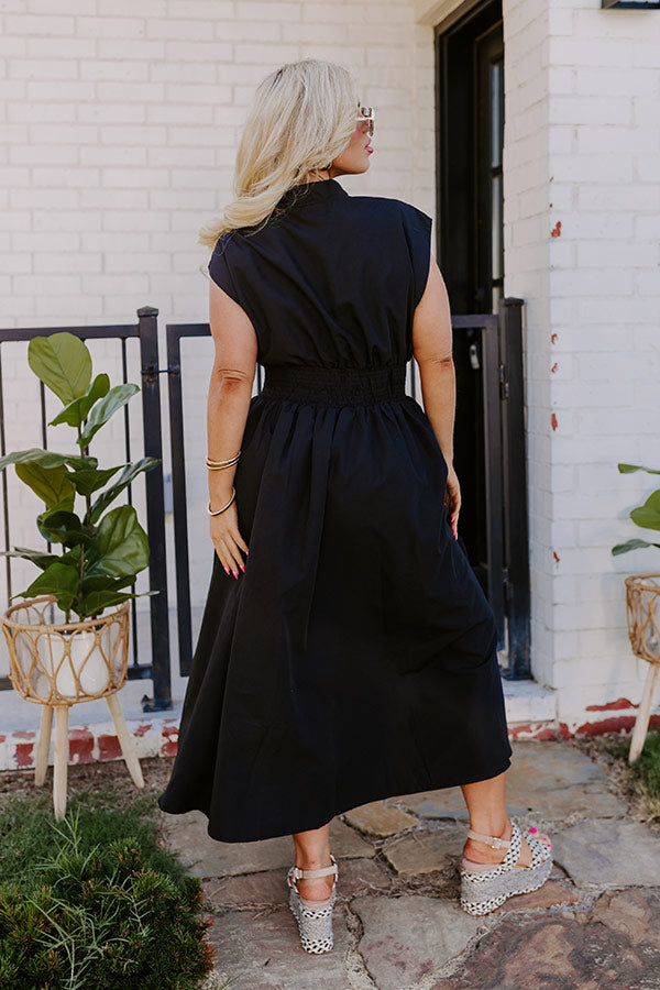 Ultimate Chic Black Curves Midi Dress