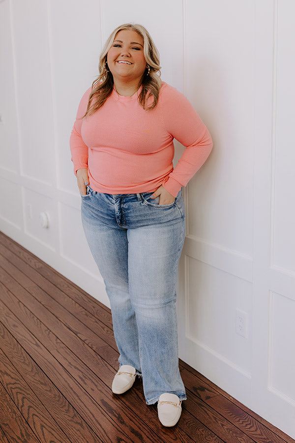 Ultimate Breezy Chic Knit Sweater Top - Bubblegum Pink Curves