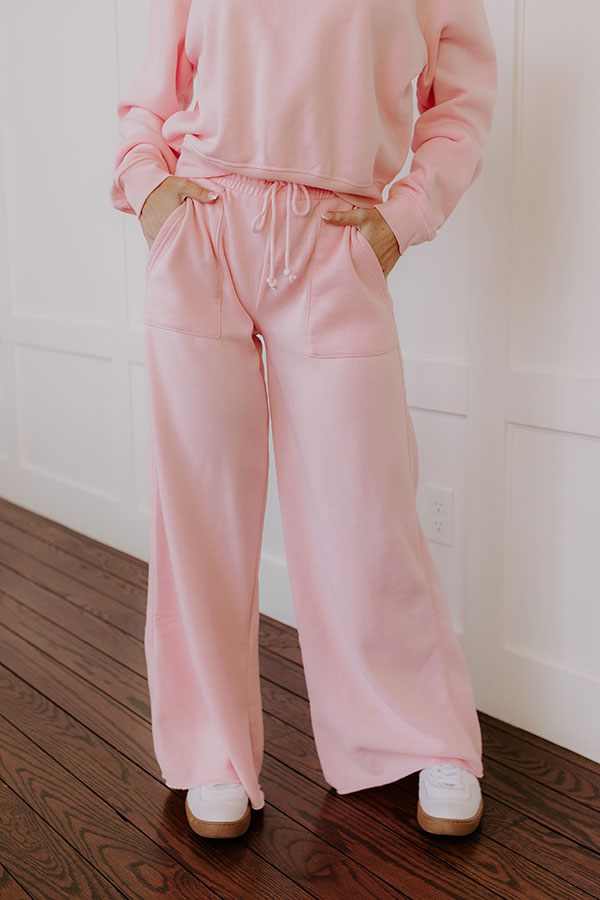 Ultimate Cozy High Waist Vintage Wash Pants - Soft Pink