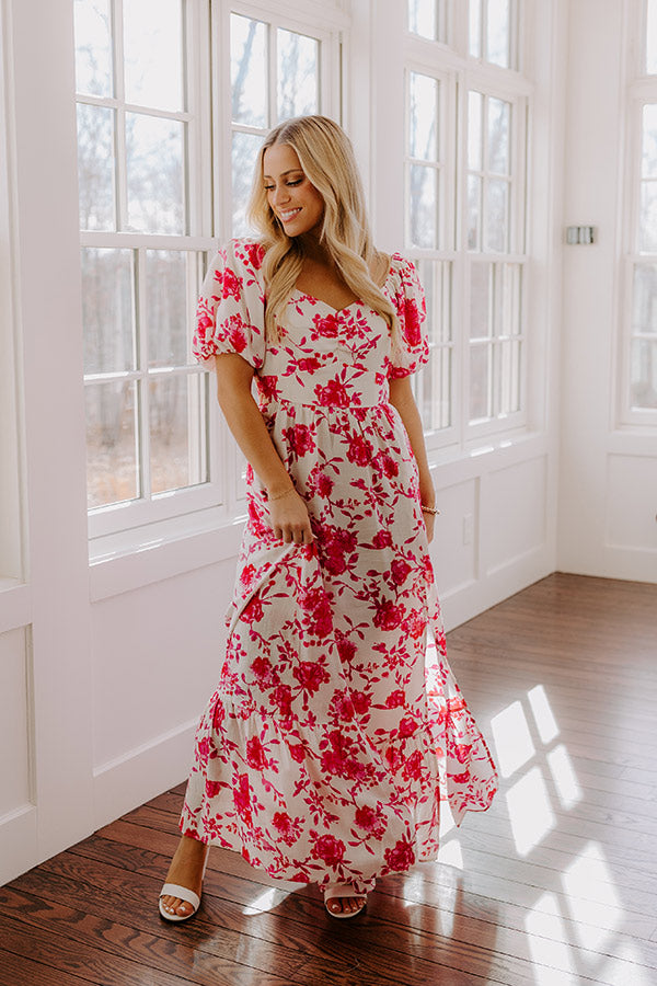 Ultimate Floral Maxi Dress - Hot Pink Elegance