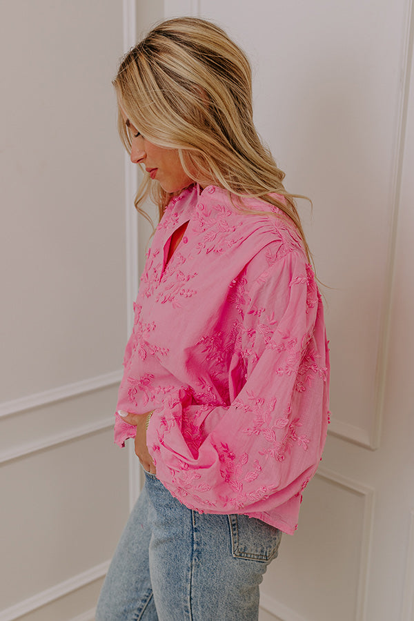 Premium Lost In Love Embroidered Blouse in Soft Pink