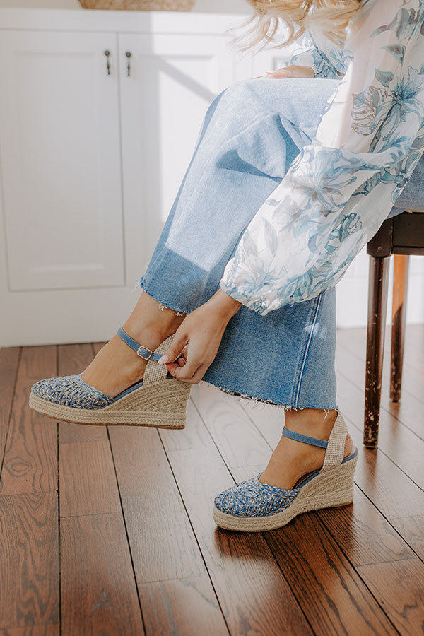 Premium Carlie Woven Wedge in Airy Blue - Ultimate Comfort & Style