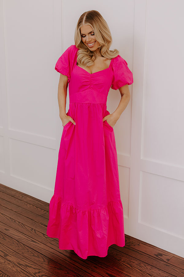 Ultimate Sweet Serendipity Maxi Dress - Hot Pink Elegance