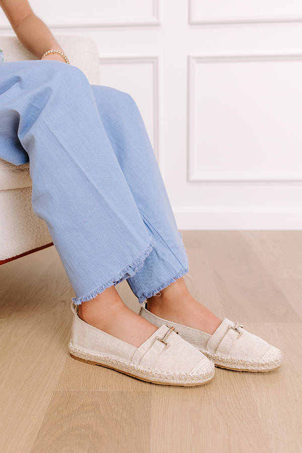 Premium Ellie Espadrille Flats - Ultimate Comfort in Oatmeal