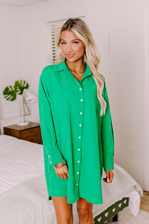 Premium New Moon Night Shift Dress - Ultimate Green Elegance