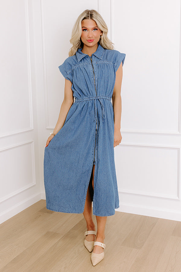 Ultimate Honeysuckle Dreams Chambray Midi Dress