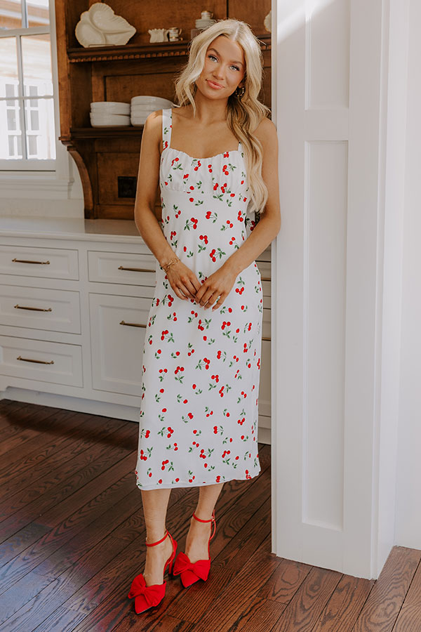 Premium Sweet Cherry Pie Midi Dress - Ultimate Summer Wardrobe Essential