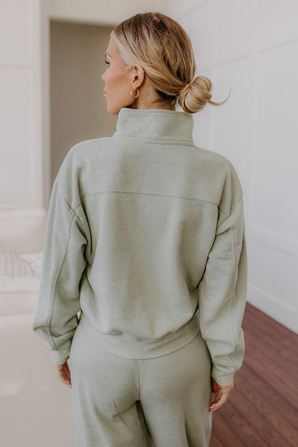 Ultimate Cozy Vintage Wash Pullover - Sage Green