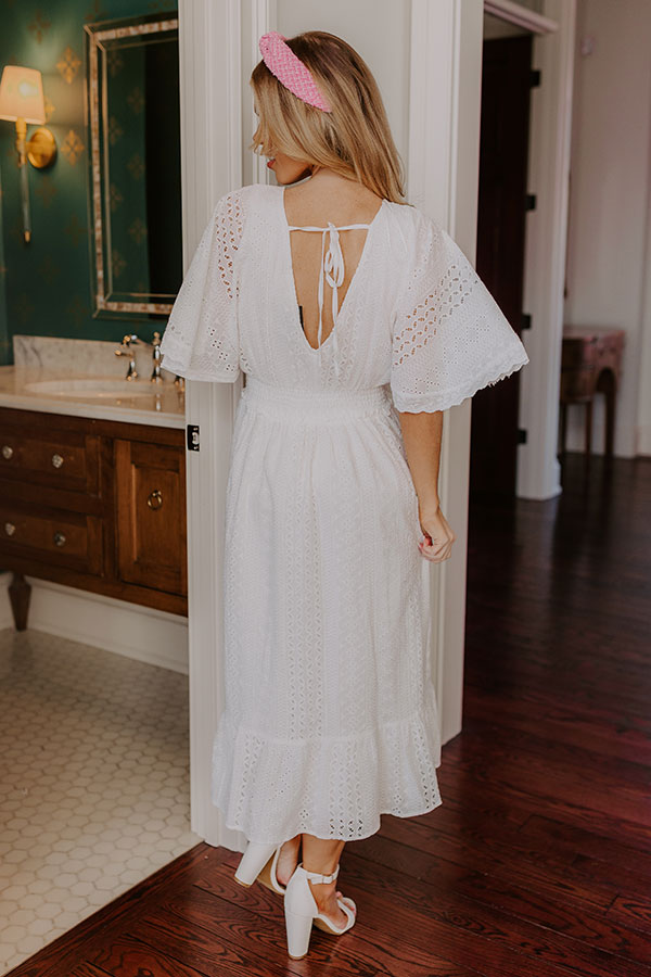 Ultimate Romantic Bliss Eyelet Midi Dress - Premium Summer Style