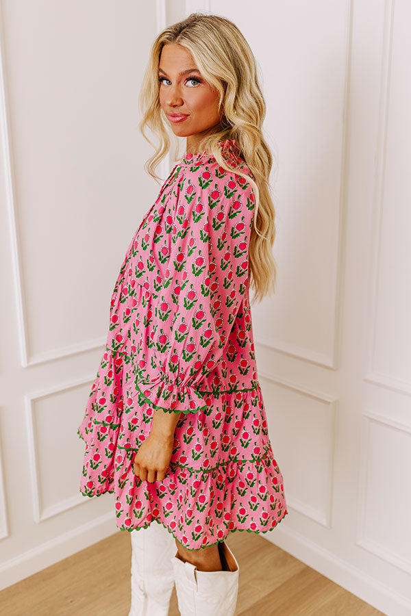 Ultimate Floral Mini Dress - Pink Playful Elegance