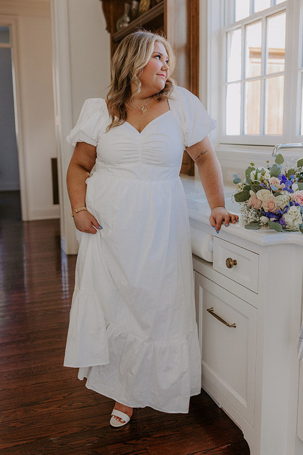 Premium Sweet Serendipity Maxi Dress - Ultimate White Curves Elegance