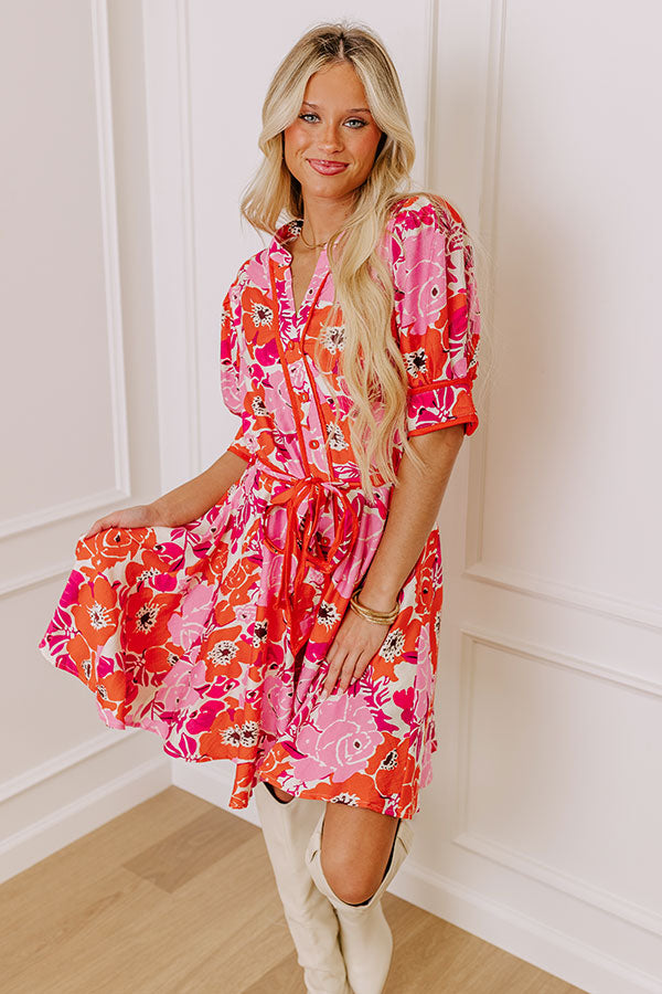 Premium Floral Mini Dress: Sunny With A Chance of Blooms