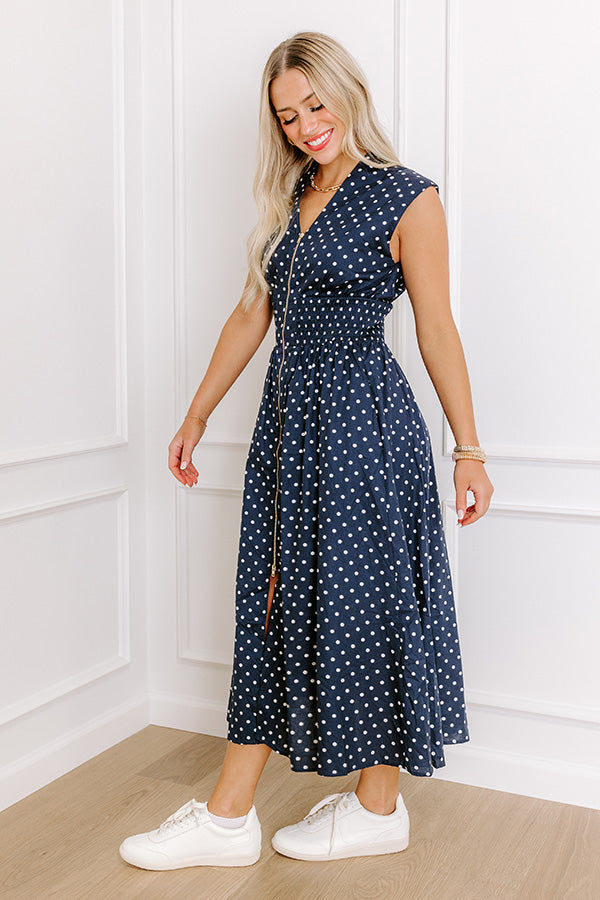 Ultimate Spotted In Soho Midi Dress - Effortless Elegance