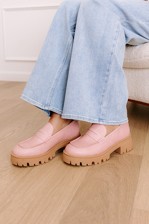 Premium Blush Faux Leather Loafers - Ultimate Comfort & Style