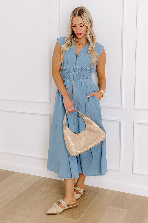 Ultimate Downtown Denim Midi Dress