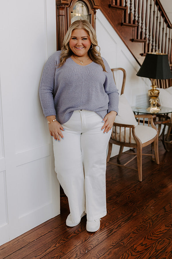 Ultimate Morning Dew Knit Sweater - Periwinkle Curves