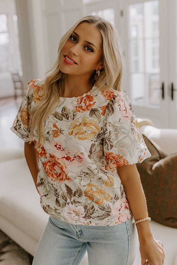 Premium Floral Elegance Top - Tea Garden Chic