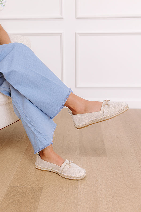 Premium Ellie Espadrille Flats - Ultimate Comfort in Oatmeal