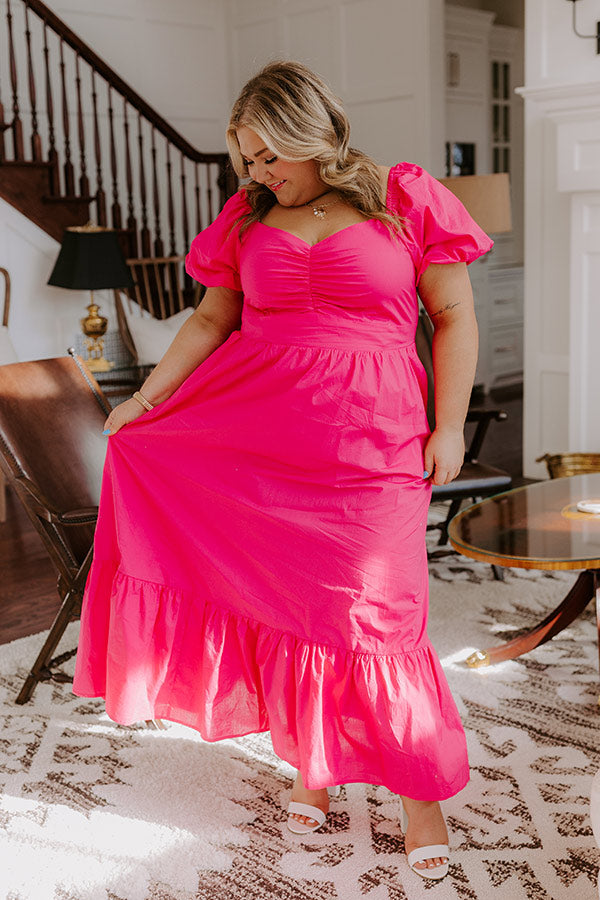 Ultimate Sweet Serendipity Maxi Dress - Hot Pink Curves