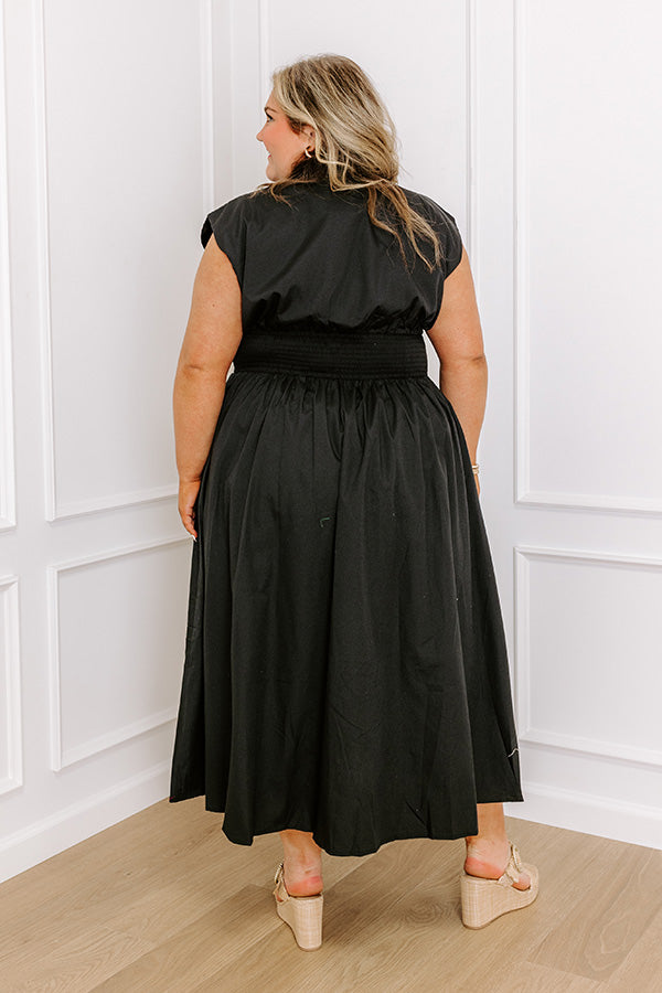 Ultimate Chic Black Curves Midi Dress