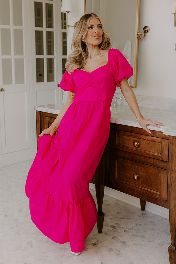 Ultimate Sweet Serendipity Maxi Dress - Hot Pink Elegance