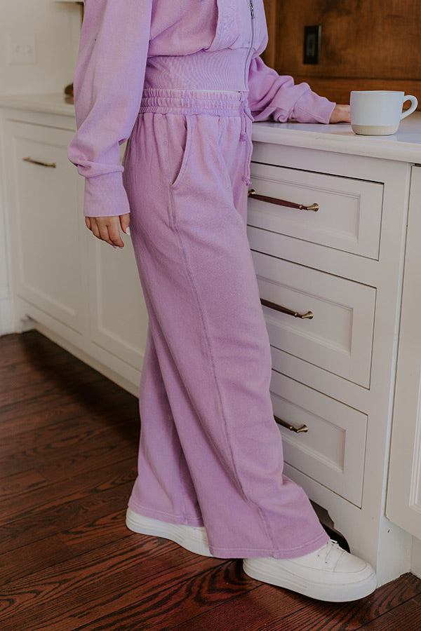 Ultimate Road Trip Ready High Waist Vintage Wash Pants - Dusty Purple