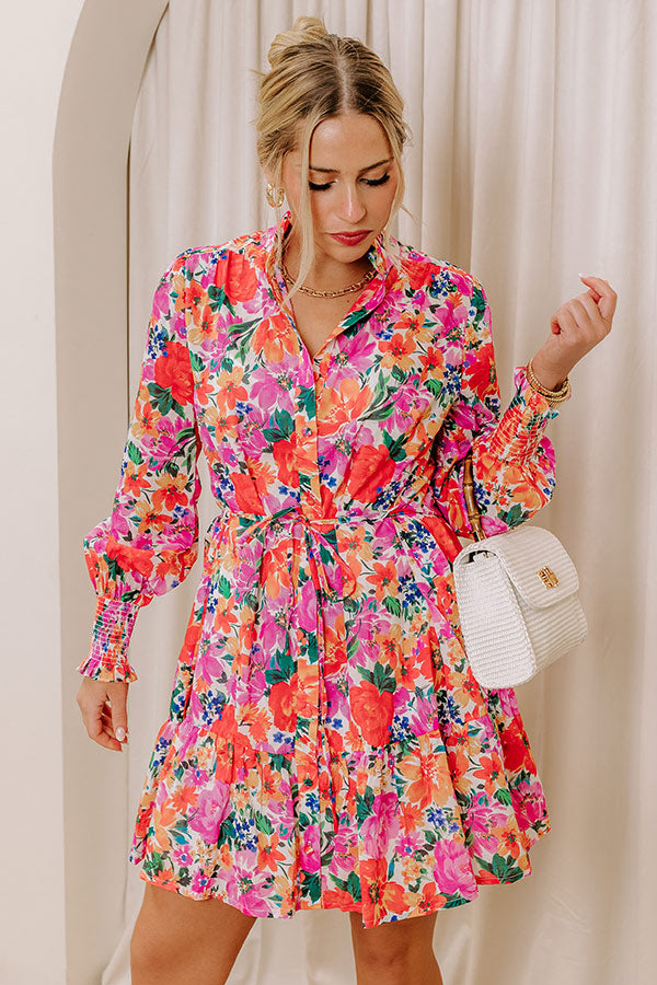 Ultimate Blooming Personality Button Down Mini Dress