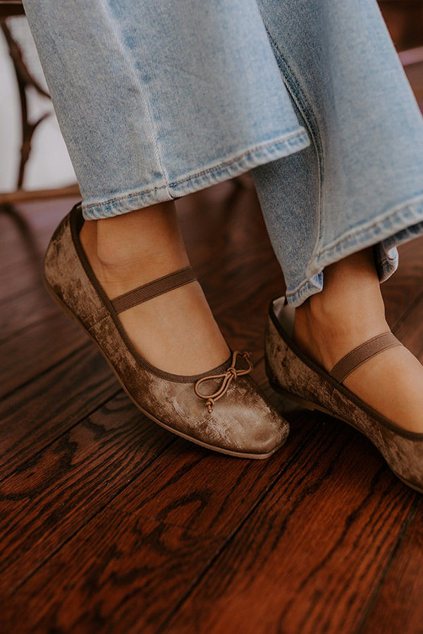 Premium Emily Velveteen Ballet Flats in Mocha - Ultimate Comfort & Style