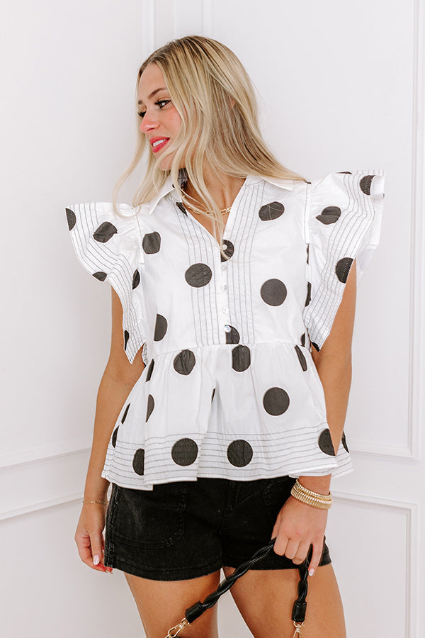 Ultimate Spot On Peplum Top - Chic & Playful Style