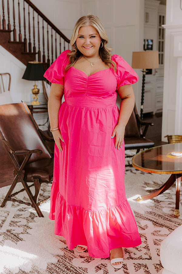 Ultimate Sweet Serendipity Maxi Dress - Hot Pink Curves