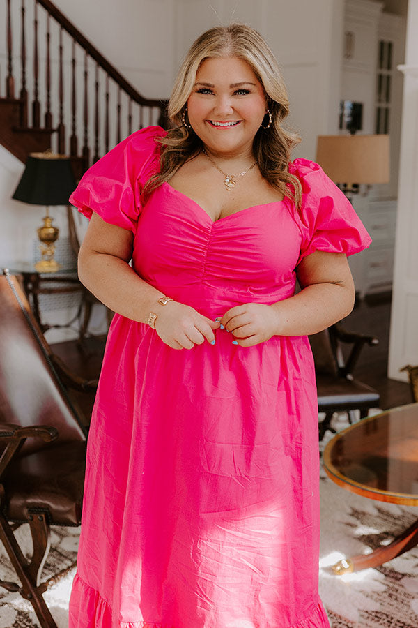 Ultimate Sweet Serendipity Maxi Dress - Hot Pink Curves