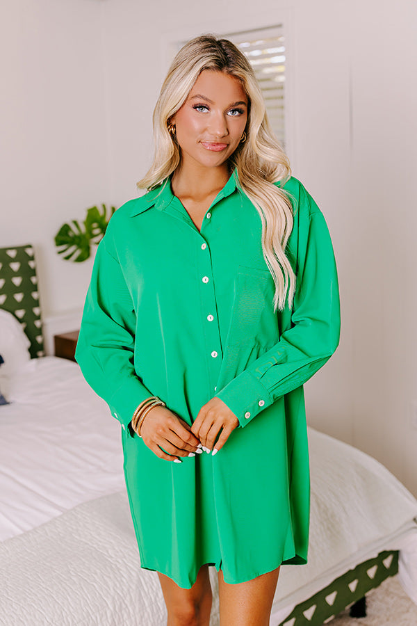 Premium New Moon Night Shift Dress - Ultimate Green Elegance